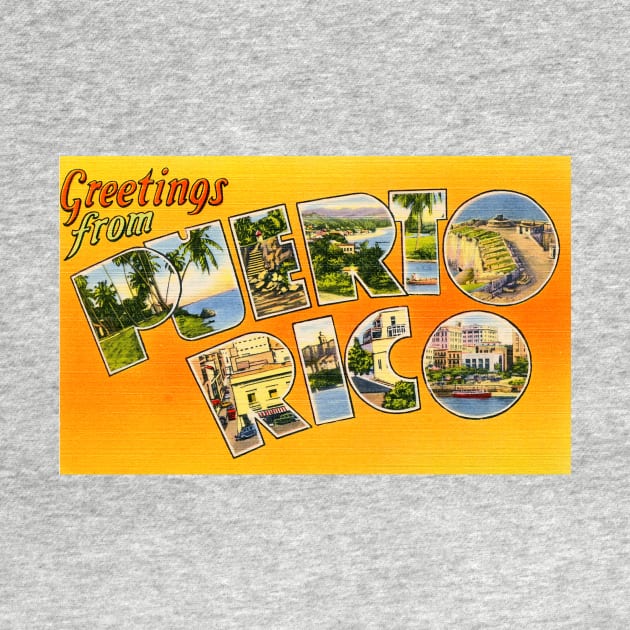 Greetings from Puerto RIco - Vintage Large Letter Postcard by Naves